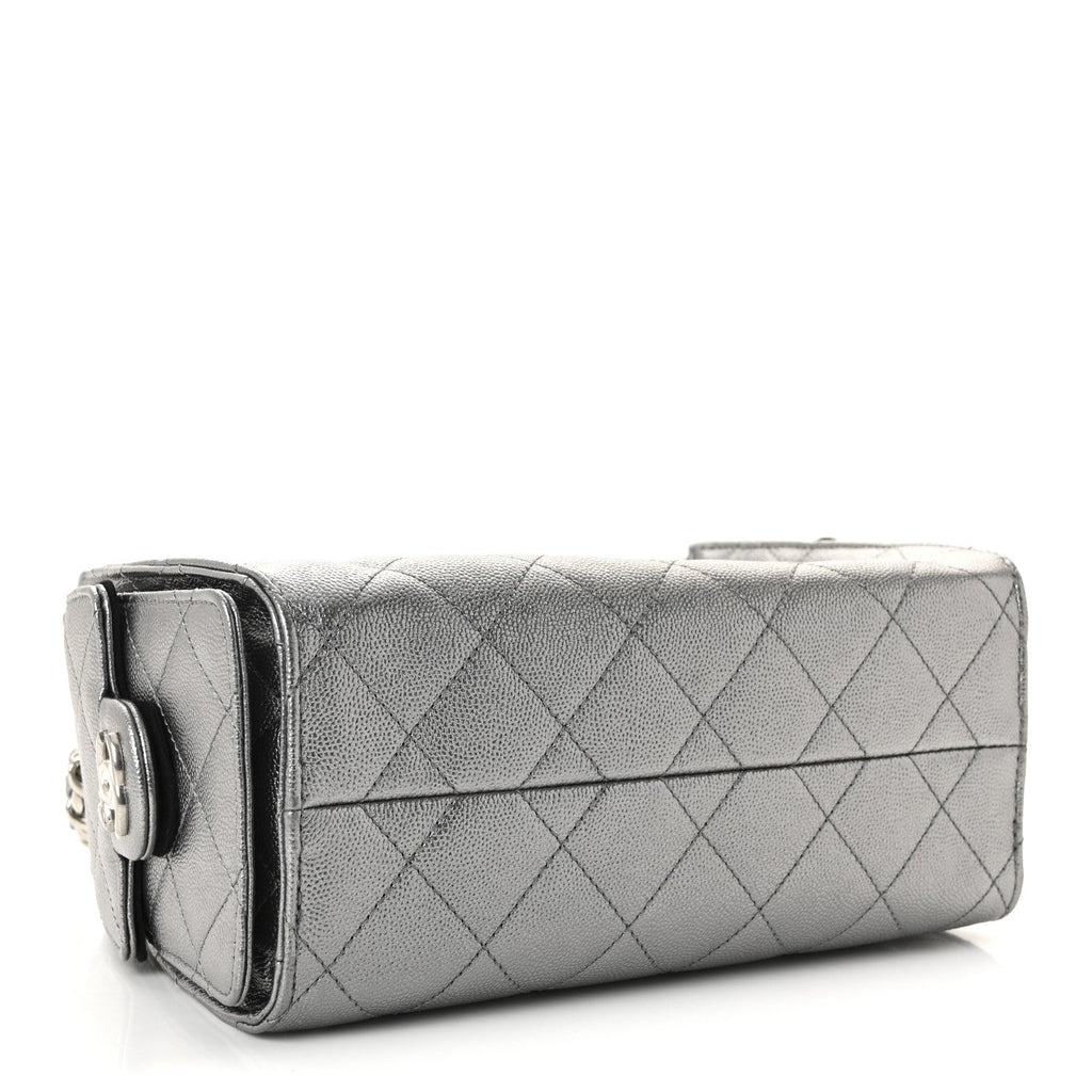 Chanel Metallic Caviar Quilted Mini Chanel 25 Handbag Anthracite