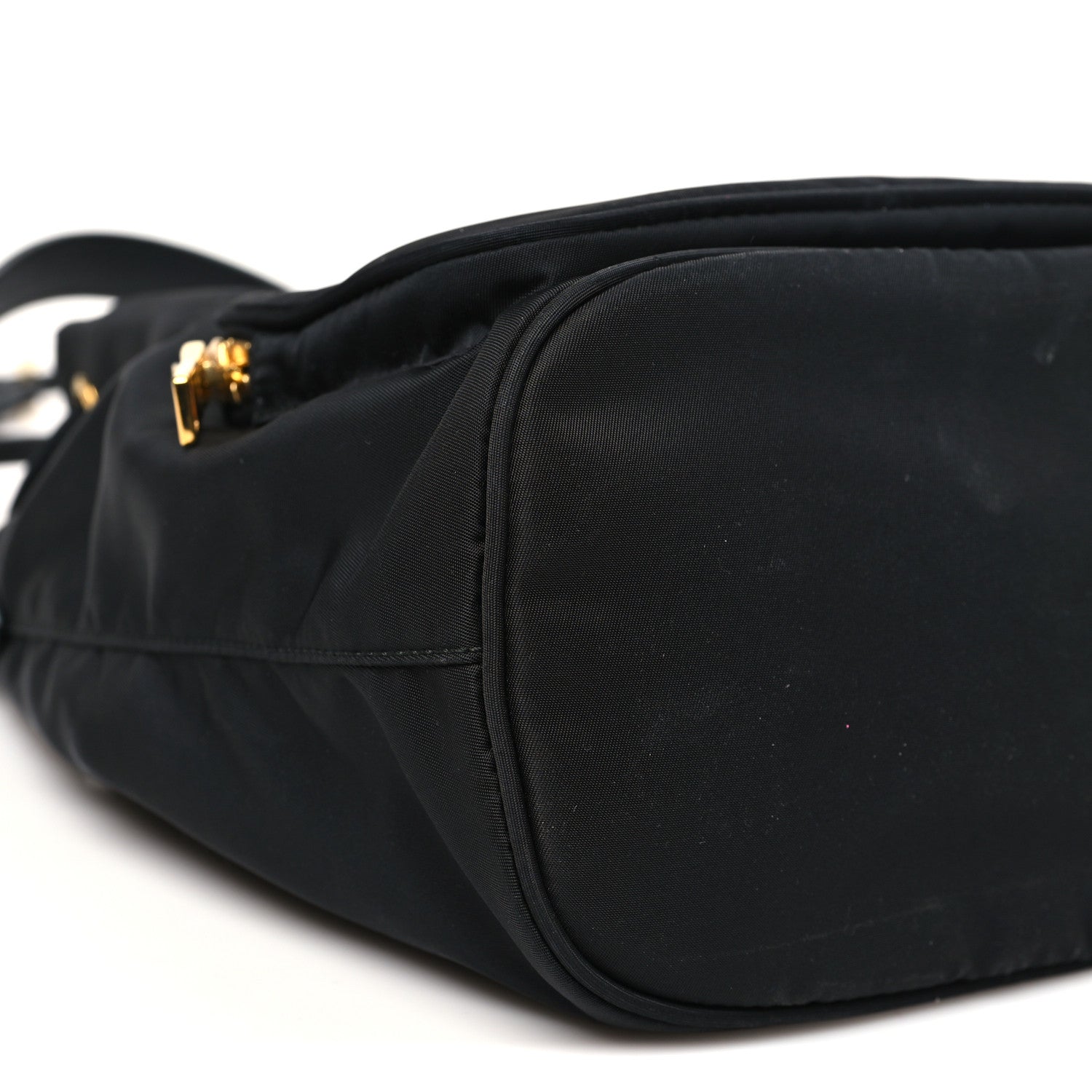 Prada Saffiano Tessuto Nylon Mini Bucket Crossbody Bag Black