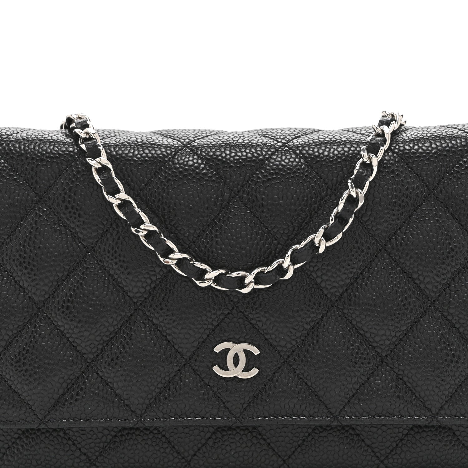 Chanel Caviar Quilted Wallet on Chain WOC Black