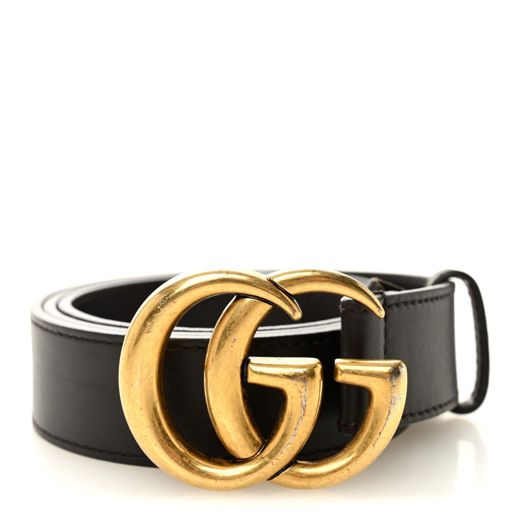 Gucci Moon Calfskin Double G 30mm Belt 85 34 Dark Cocoa