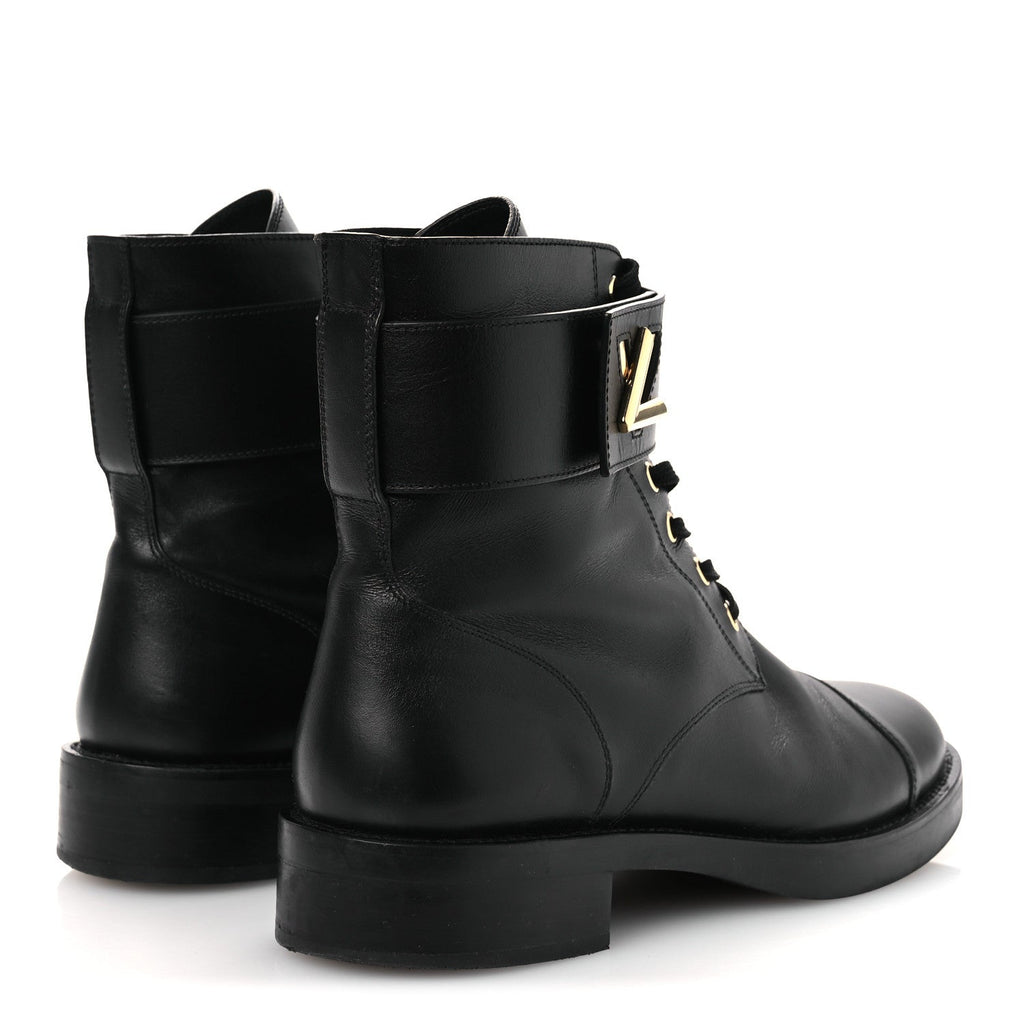 Louis Vuitton Calfskin Wonderland Ranger Boots 41 Black