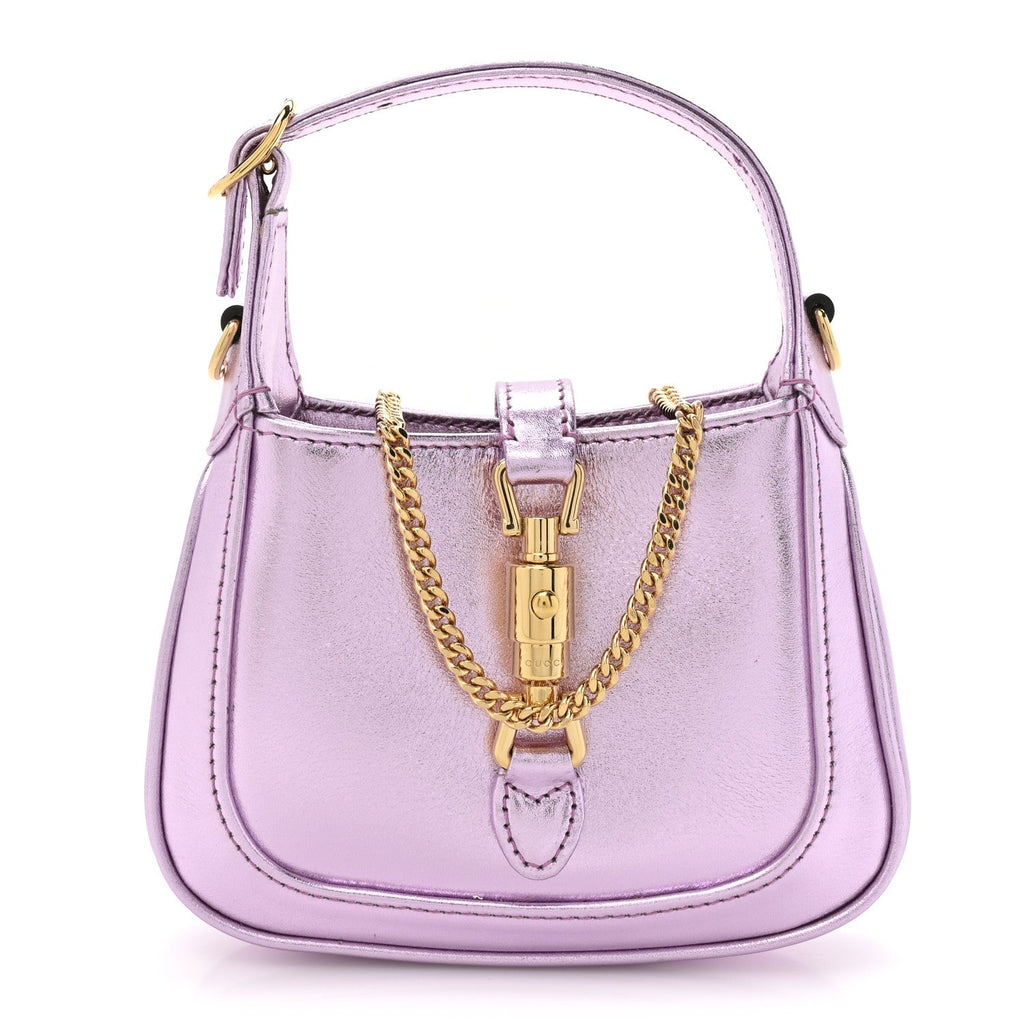 Gucci Laminated Nappa Nano Jackie 1961 Hobo Metallic Rosa