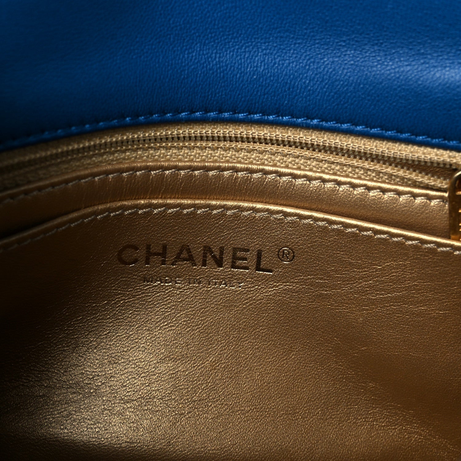 Chanel Lambskin Quilted Mini Pearl Crush Flap Blue