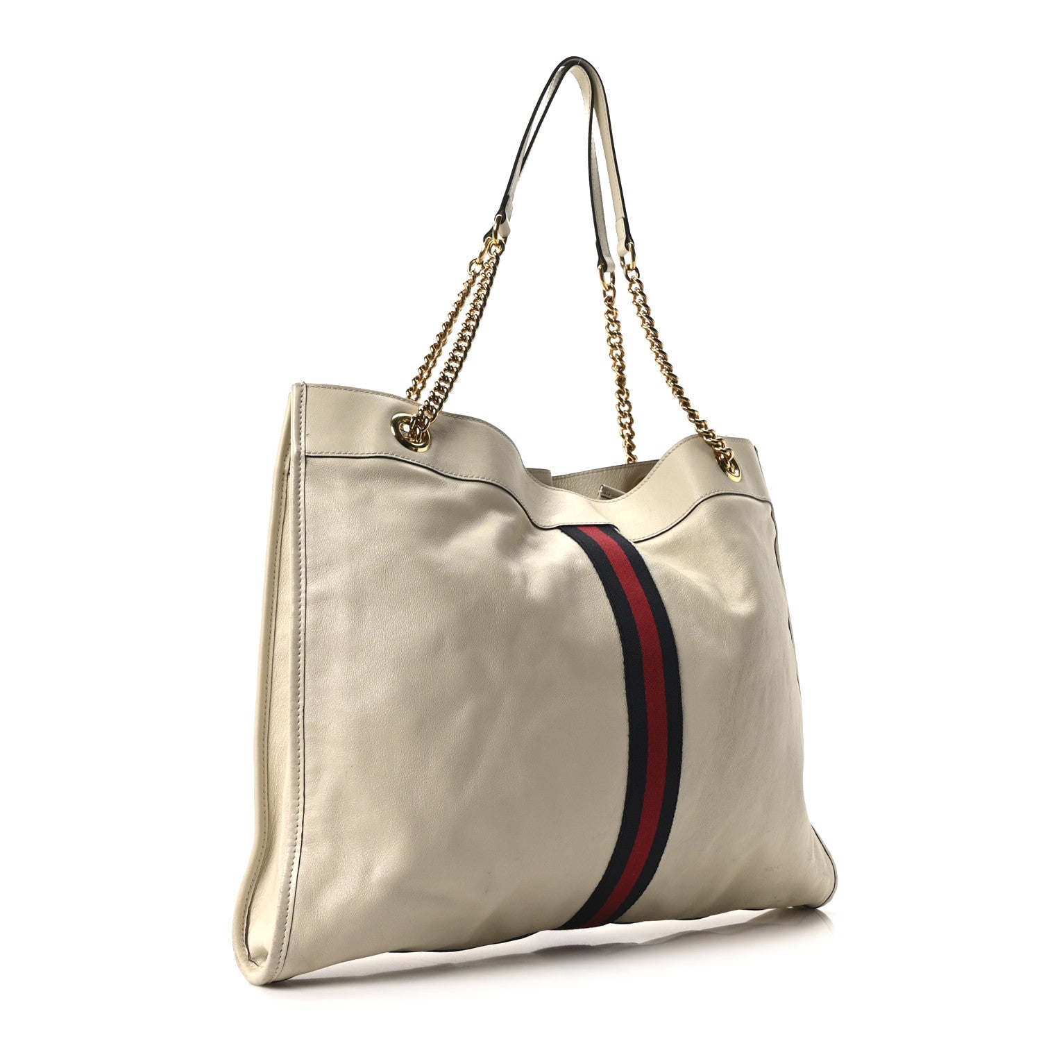Gucci Calfskin Large Rajah Chain Tote White