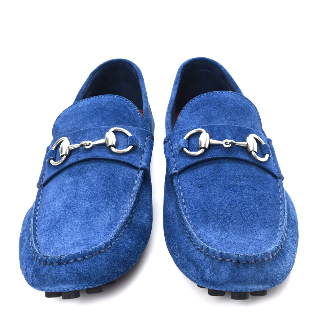 Gucci Suede Mens Horsebit Driver Loafers 7.5 Royale