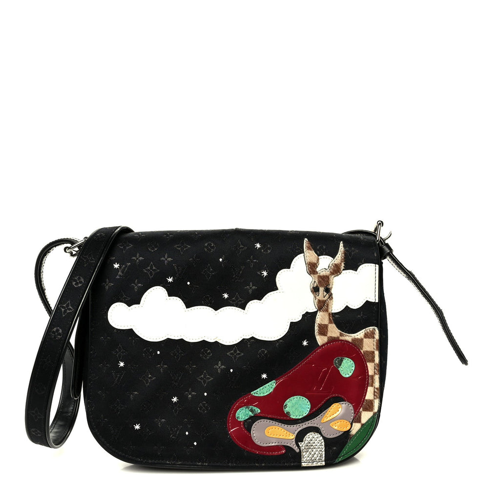 Louis Vuitton Satin Mini Monogram Conte De Fees Patchwork Musette Black