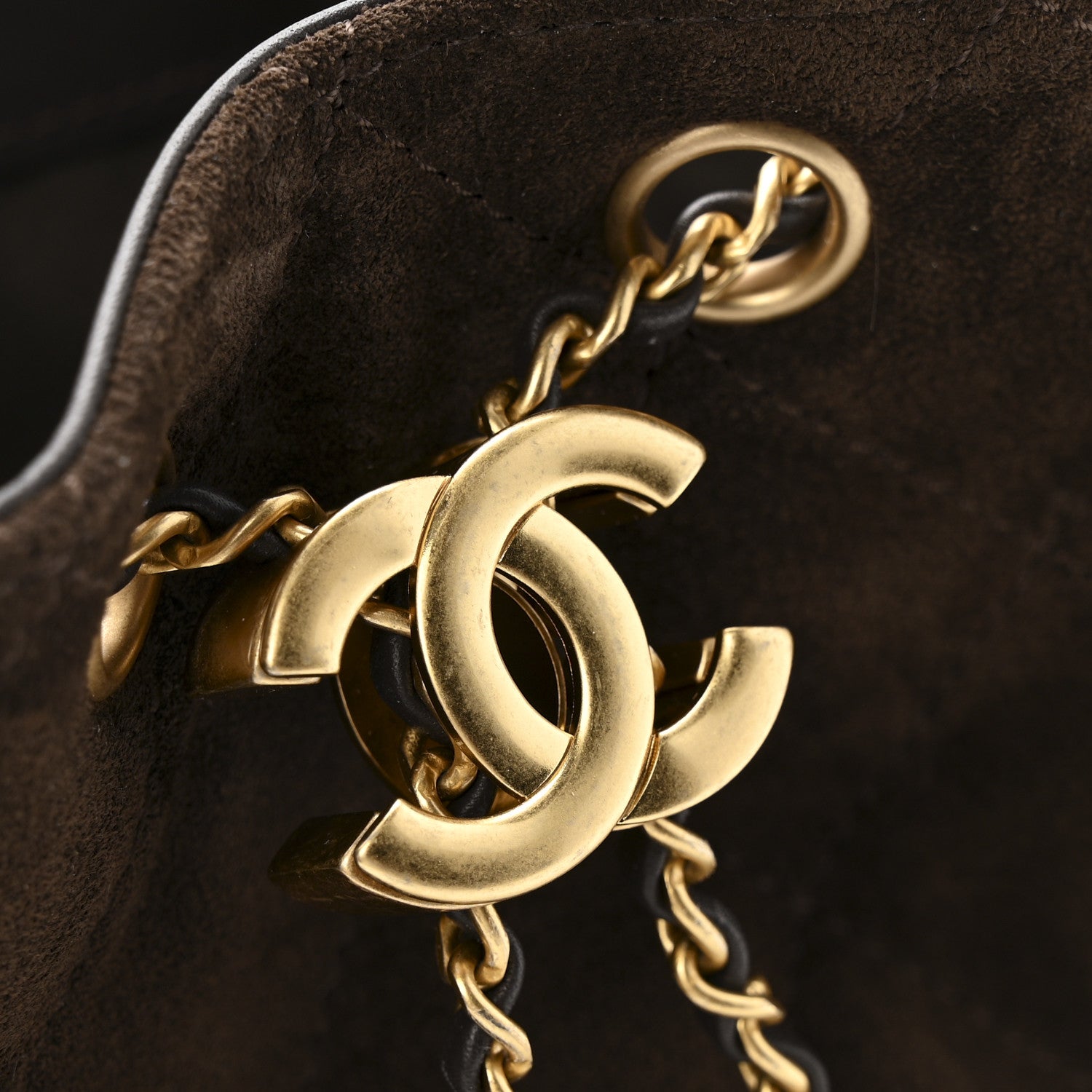 Chanel Suede Quilted Mini Chanel 25 Handbag Dark Brown