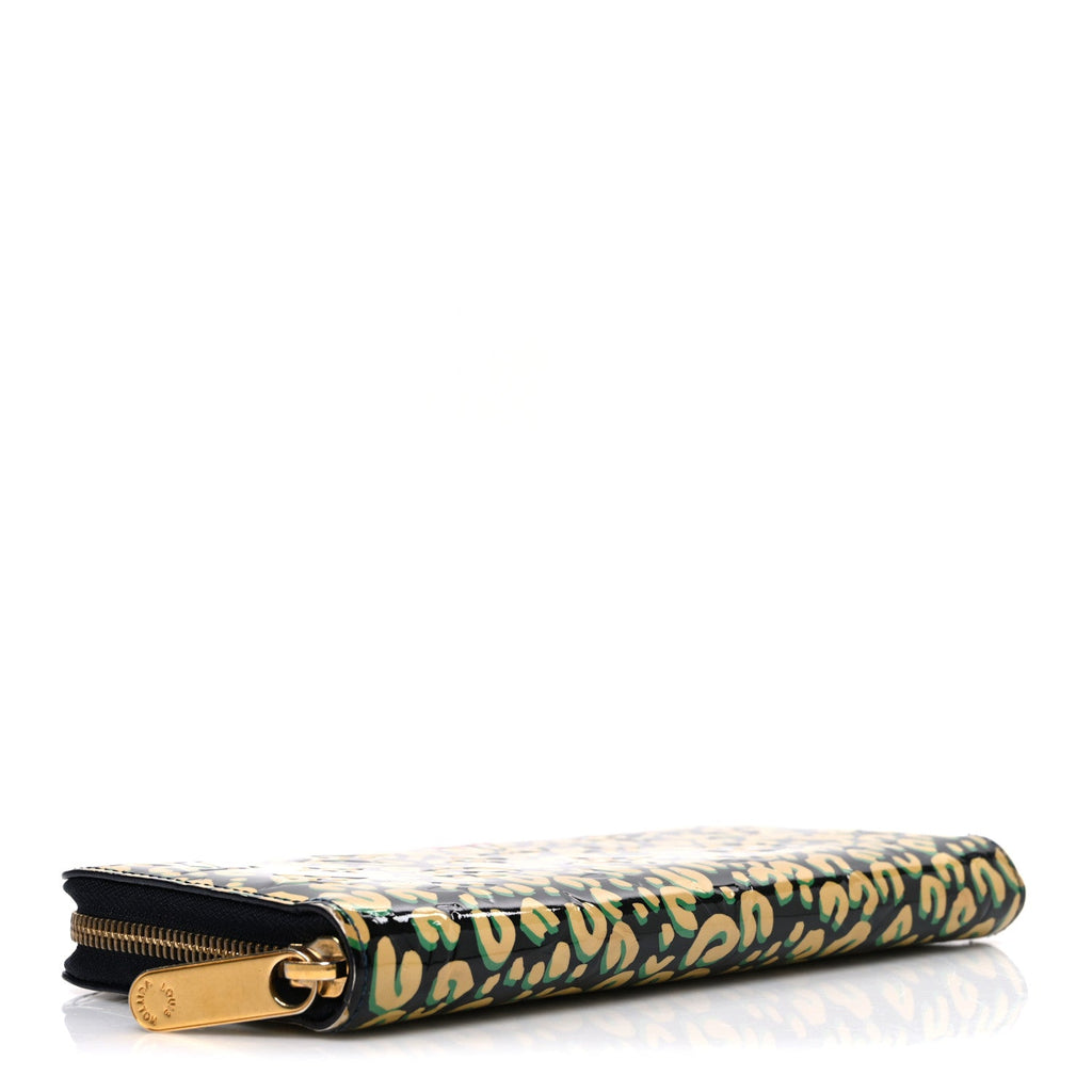 Louis Vuitton Vernis Leopard Zippy Wallet Blue Infini