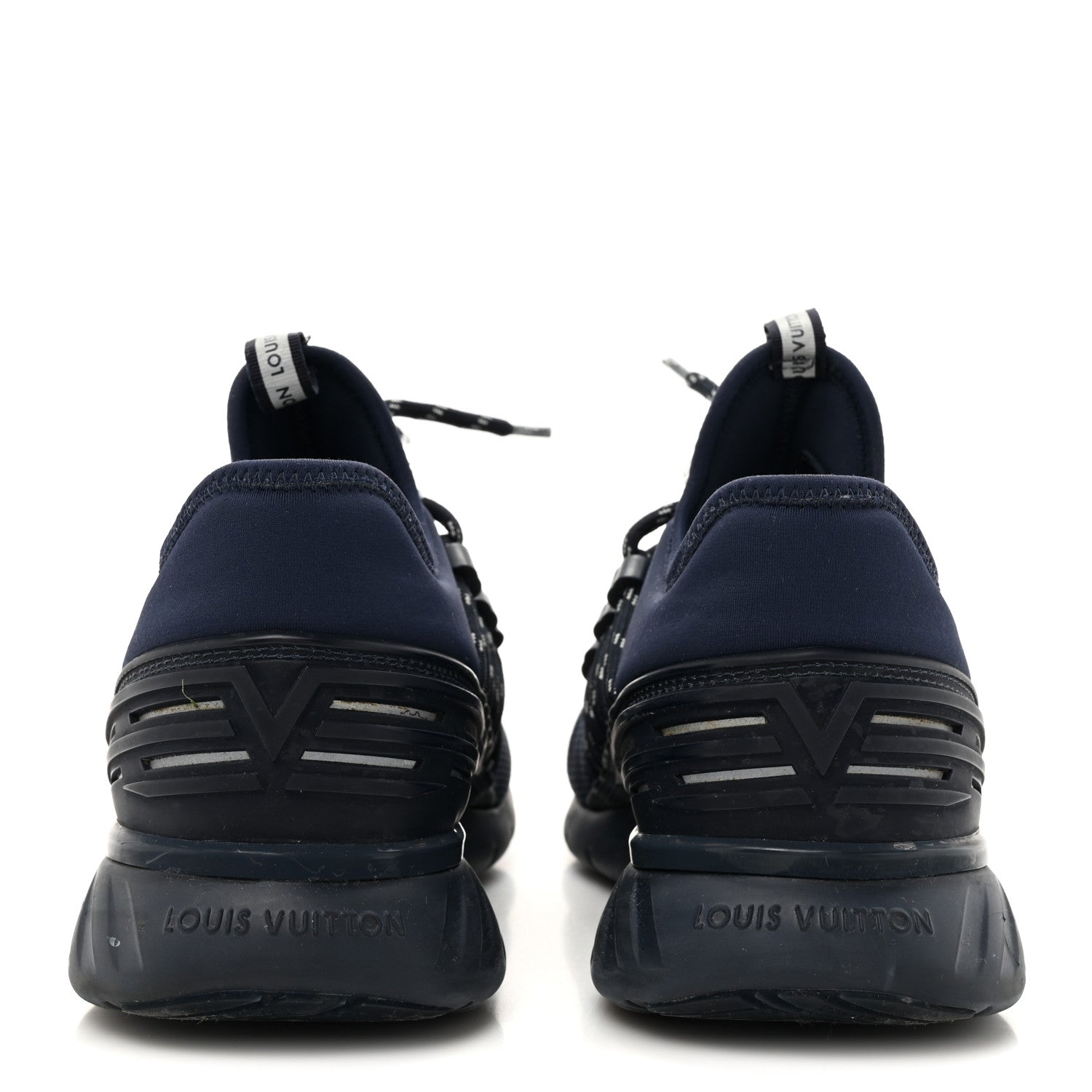 Louis Vuitton Neoprene Mesh Rubber Fastlane Low Sneakers 37 Marine