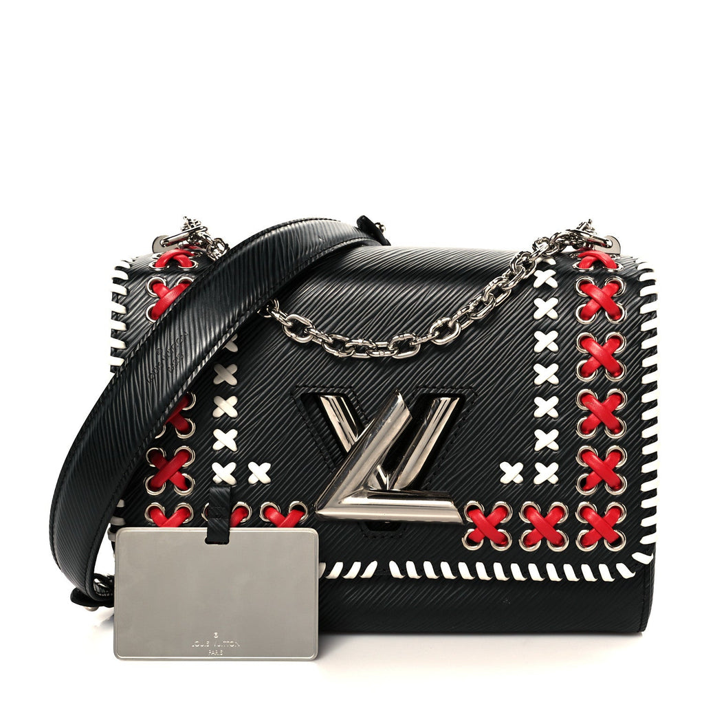 Louis Vuitton Epi Embroidered Twist Shoulder Bag MM  Black