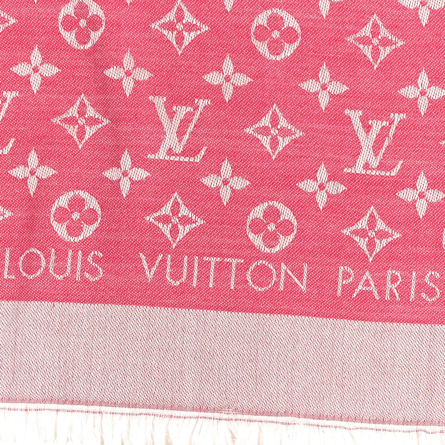 Louis Vuitton Wool Silk Monogram Denim Shawl Pivoine