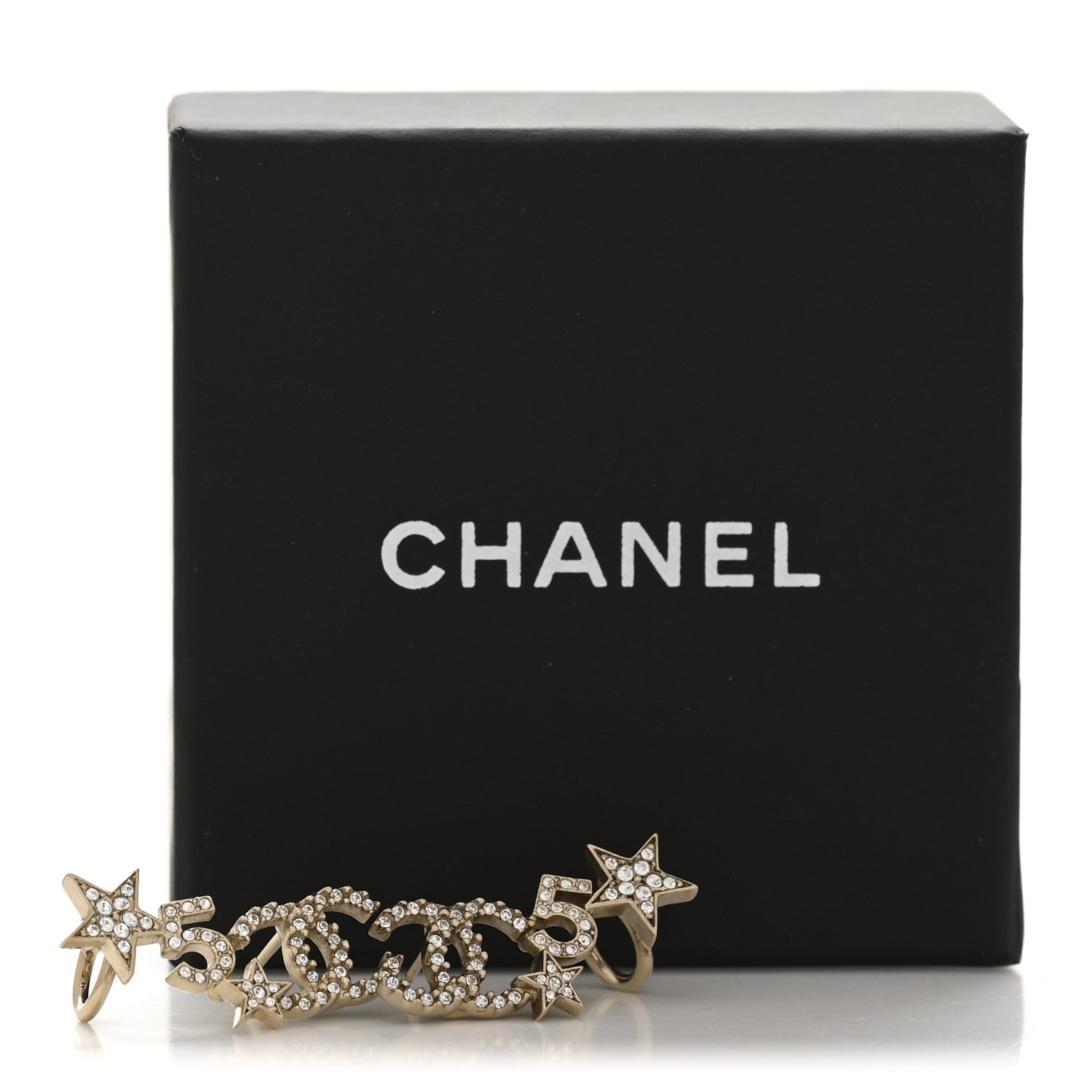 Crystal Star 5 CC Earrings Gold