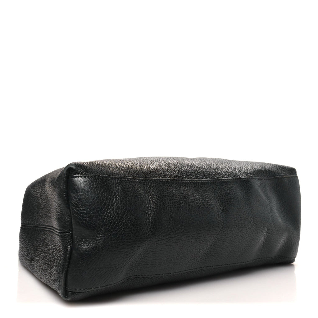 Gucci Pebbled Calfskin Medium Soho Chain Shoulder Bag Black