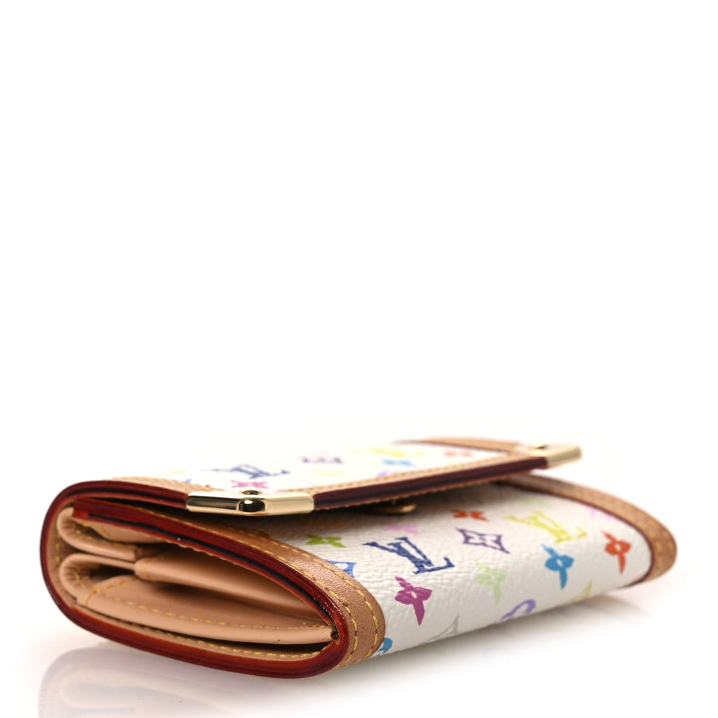 Louis Vuitton Monogram Multicolor Porte-Monnaie Plat Coin Purse White