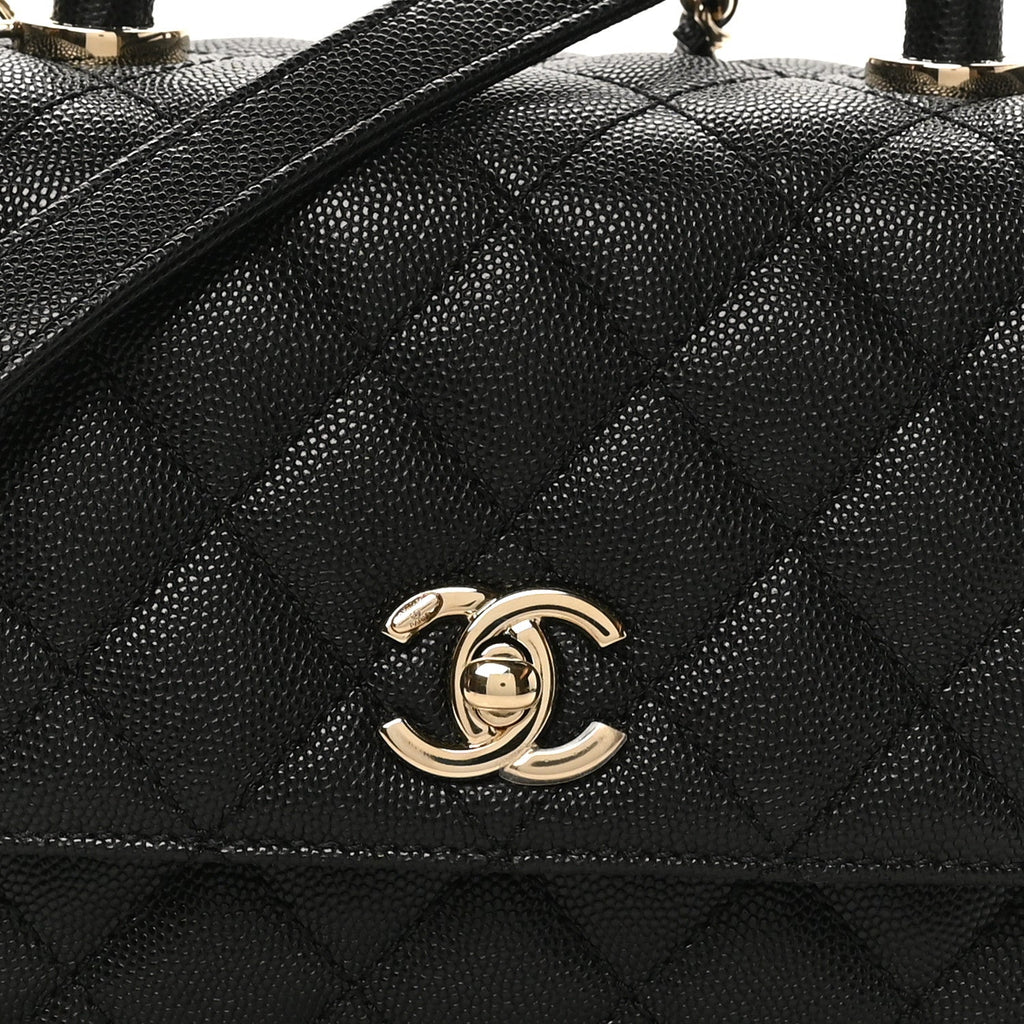 Chanel Caviar Quilted Mini Coco Handle Flap Black