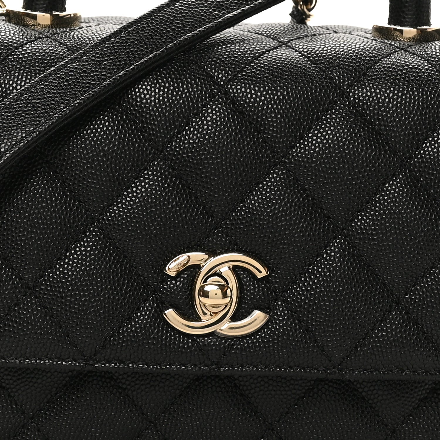 Chanel Caviar Quilted Mini Coco Handle Flap Black