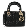Christian Dior Lambskin Cannage Mini Lady Dior Black