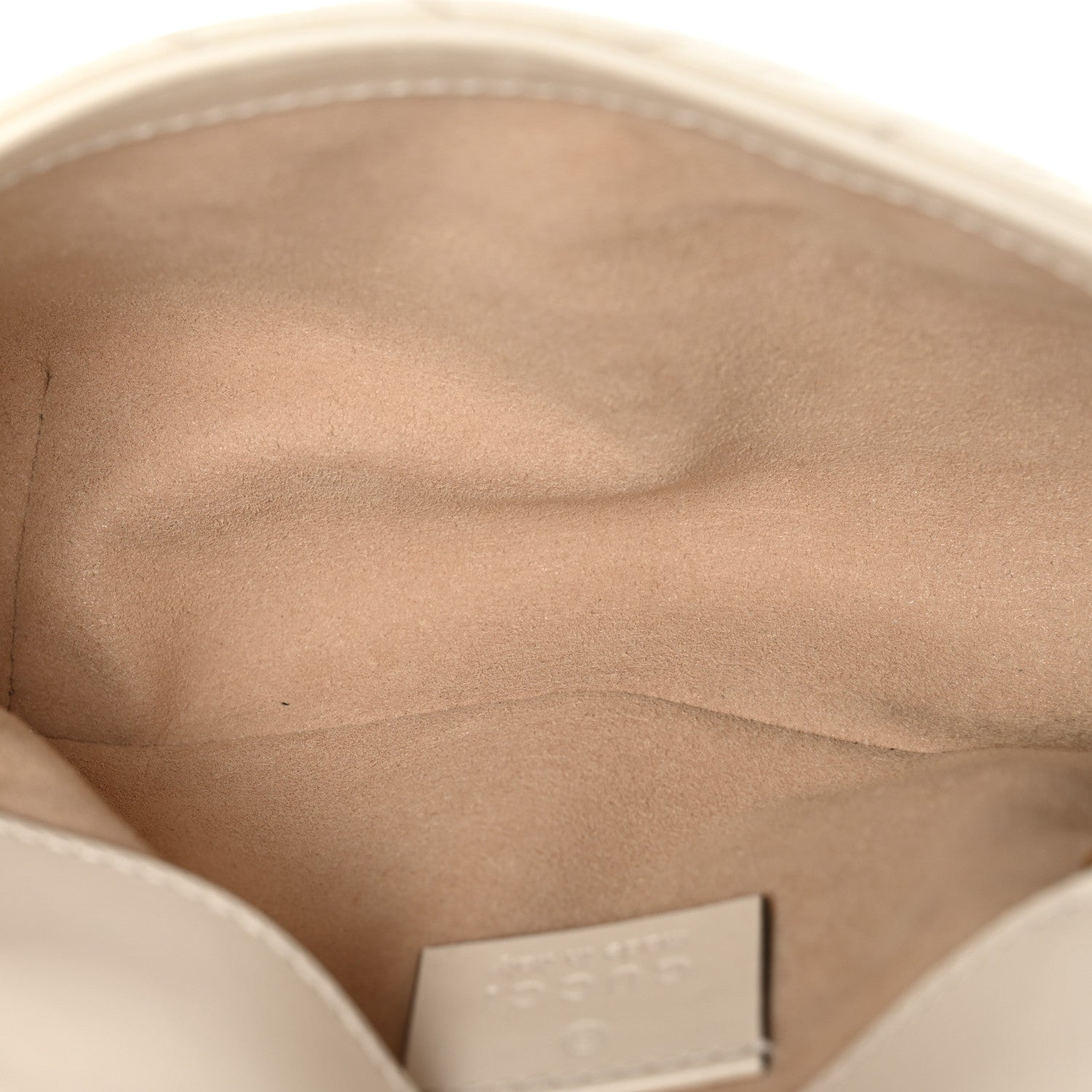 Gucci Calfskin Matelasse Super Mini GG Marmont Shoulder Bag White