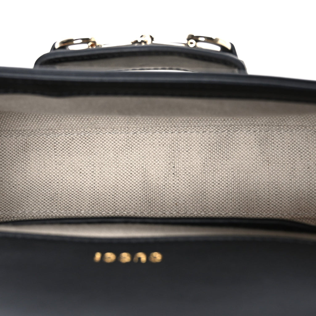 Gucci GG Supreme Monogram Horsebit 1955 Soft Small Shoulder Bag Beige Black