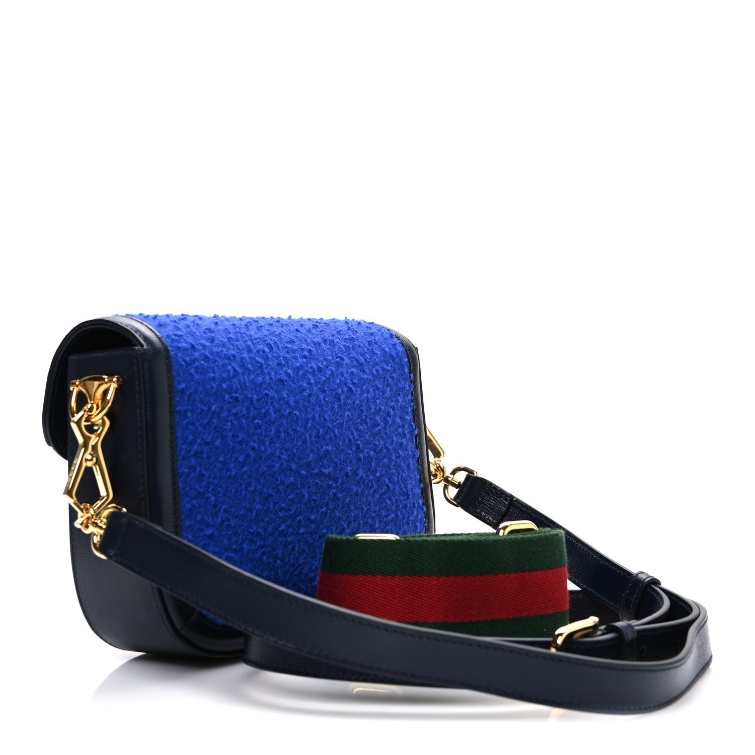 Gucci Casy Wool Azalea Calfskin Mini Horsebit 1955 Shoulder Bag Blue China