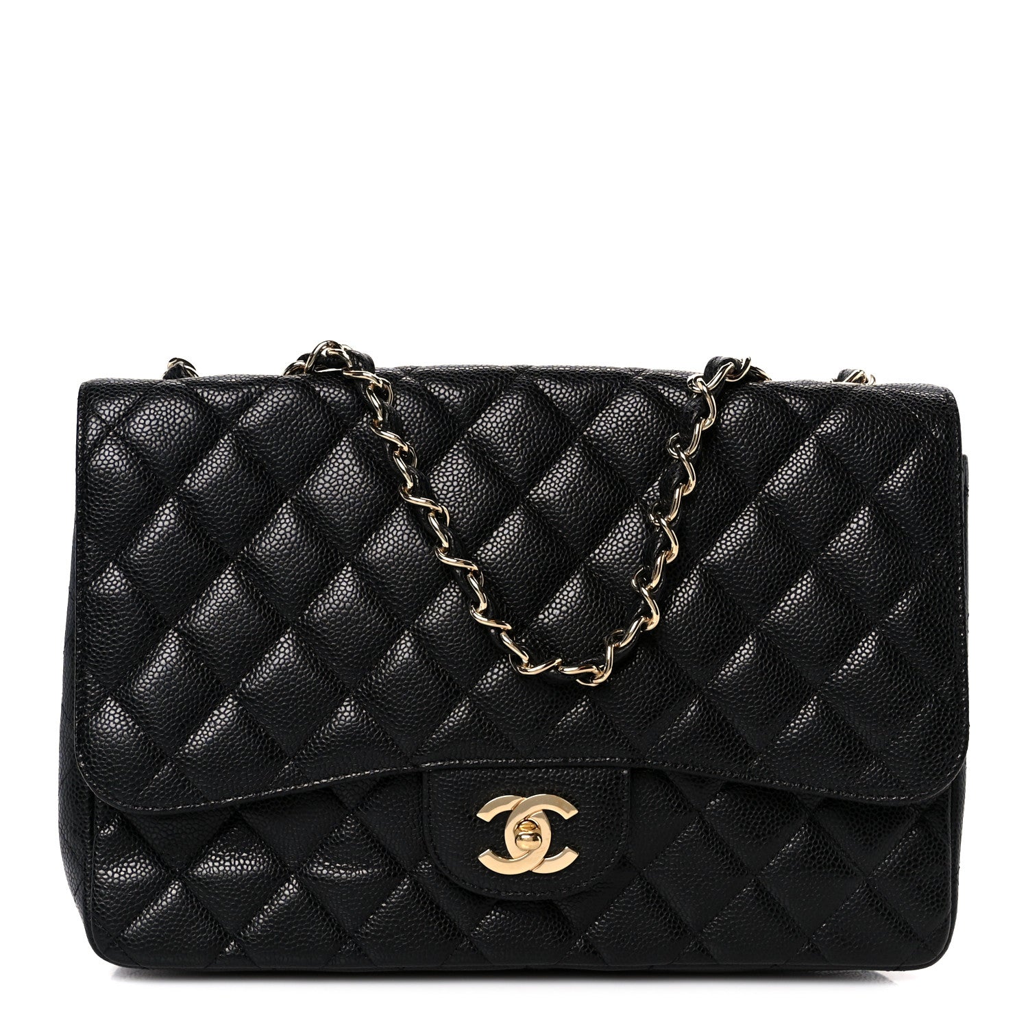 Chanel Caviar Quilted Jumbo Single Flap Black