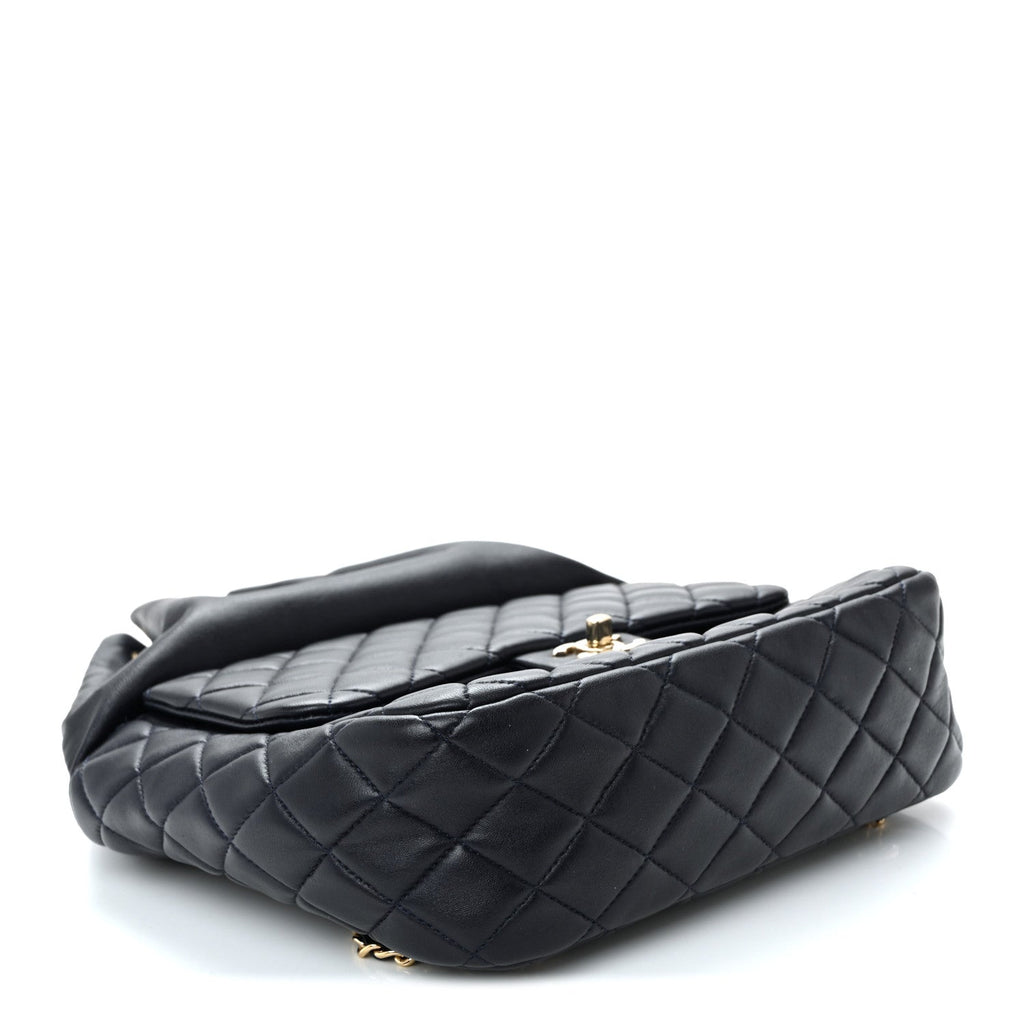 Chanel Lambskin Quilted Large In Seoul Backpack Navy