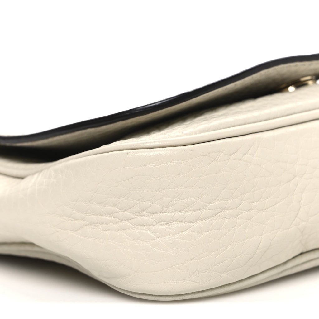 Gucci Pebbled Calfskin Small Soho Flap Crossbody Off White