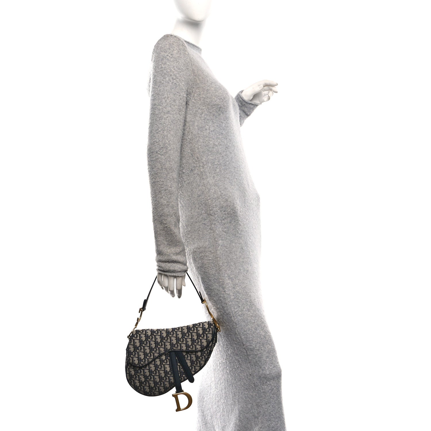 Christian Dior Oblique Saddle Bag Blue