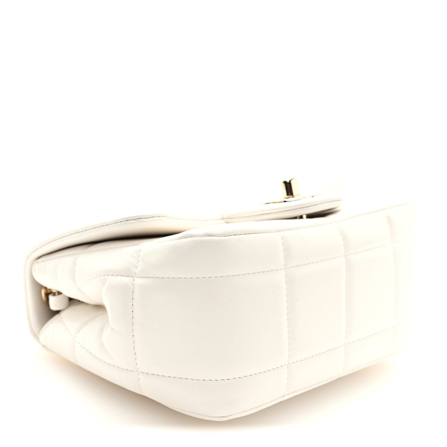 Chanel Lambskin Resin Crystal Square Quilted Mini Monacoco Flap White