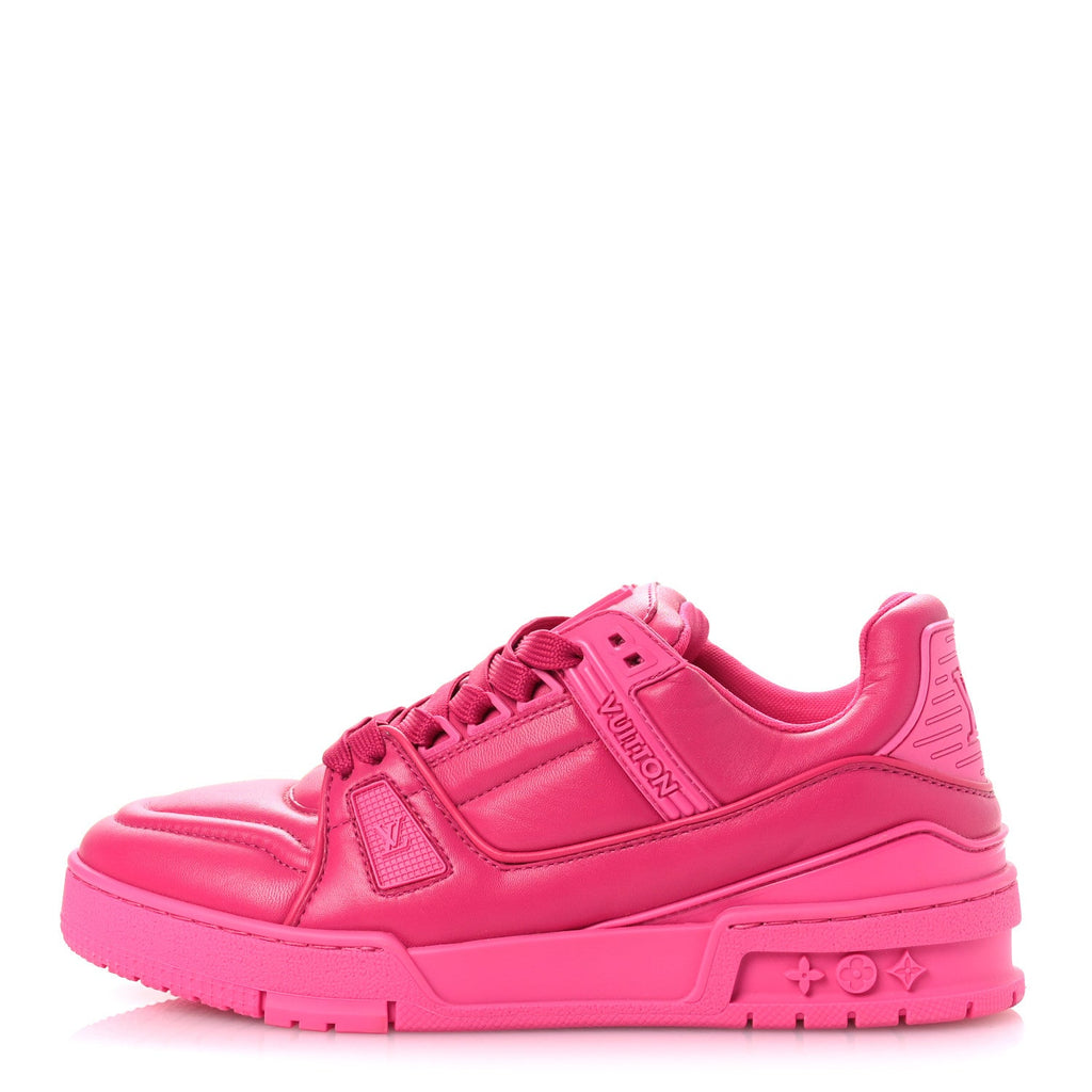 Louis Vuitton Calfskin Womens LV Trainer Sneakers 37 Hot Pink