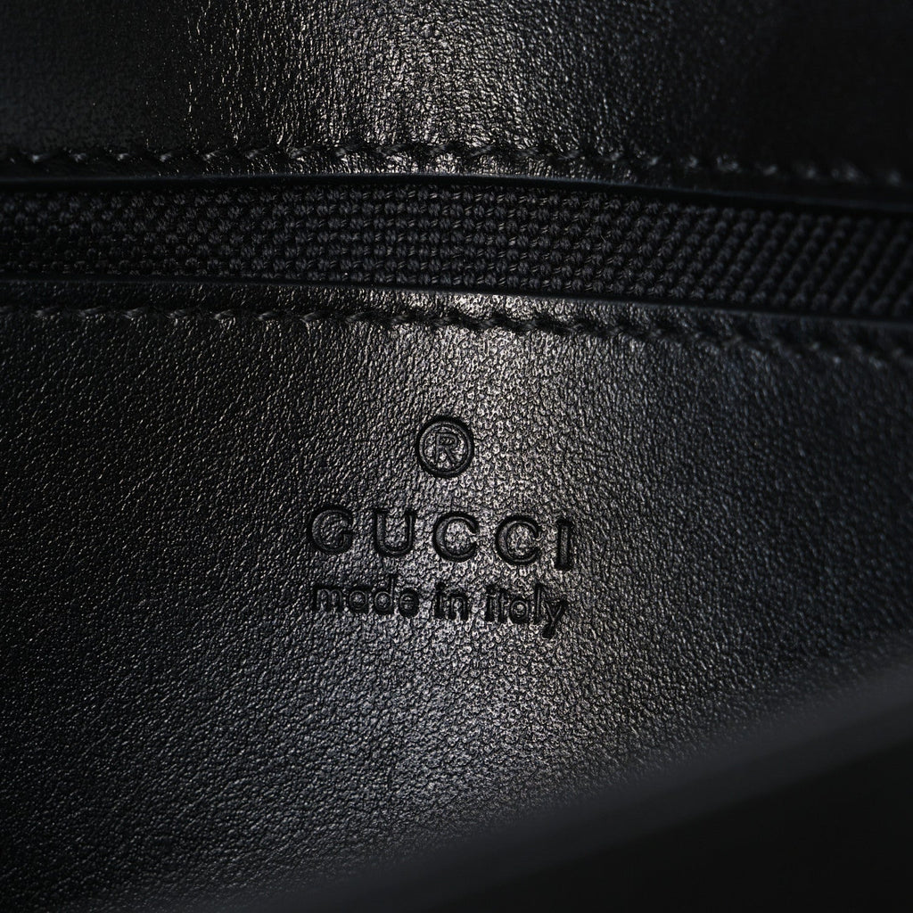 Gucci Calfskin Matelasse Monochrome Mini GG Marmont Shoulder Bag Black