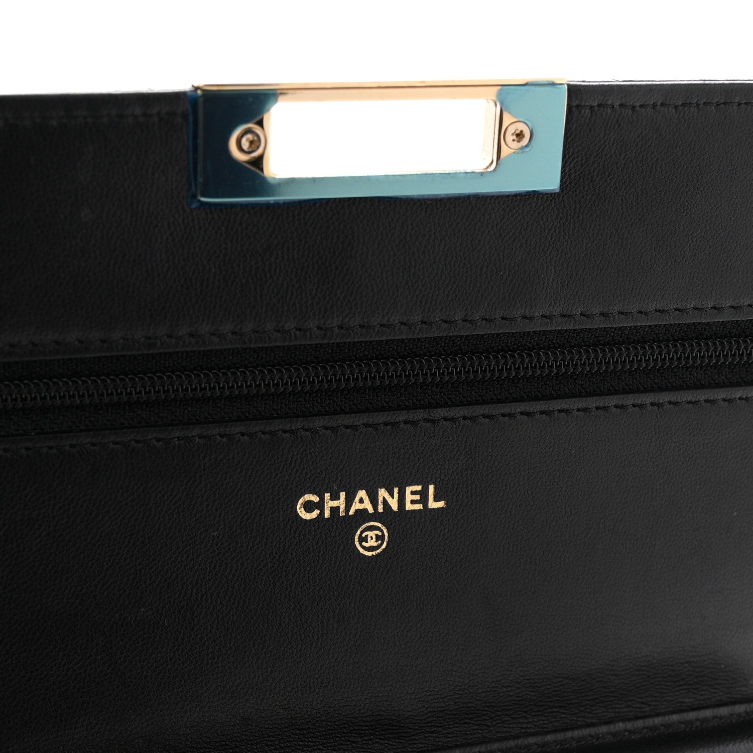 Chanel Lambskin Quilted Golden Class Wallet on Chain WOC Black