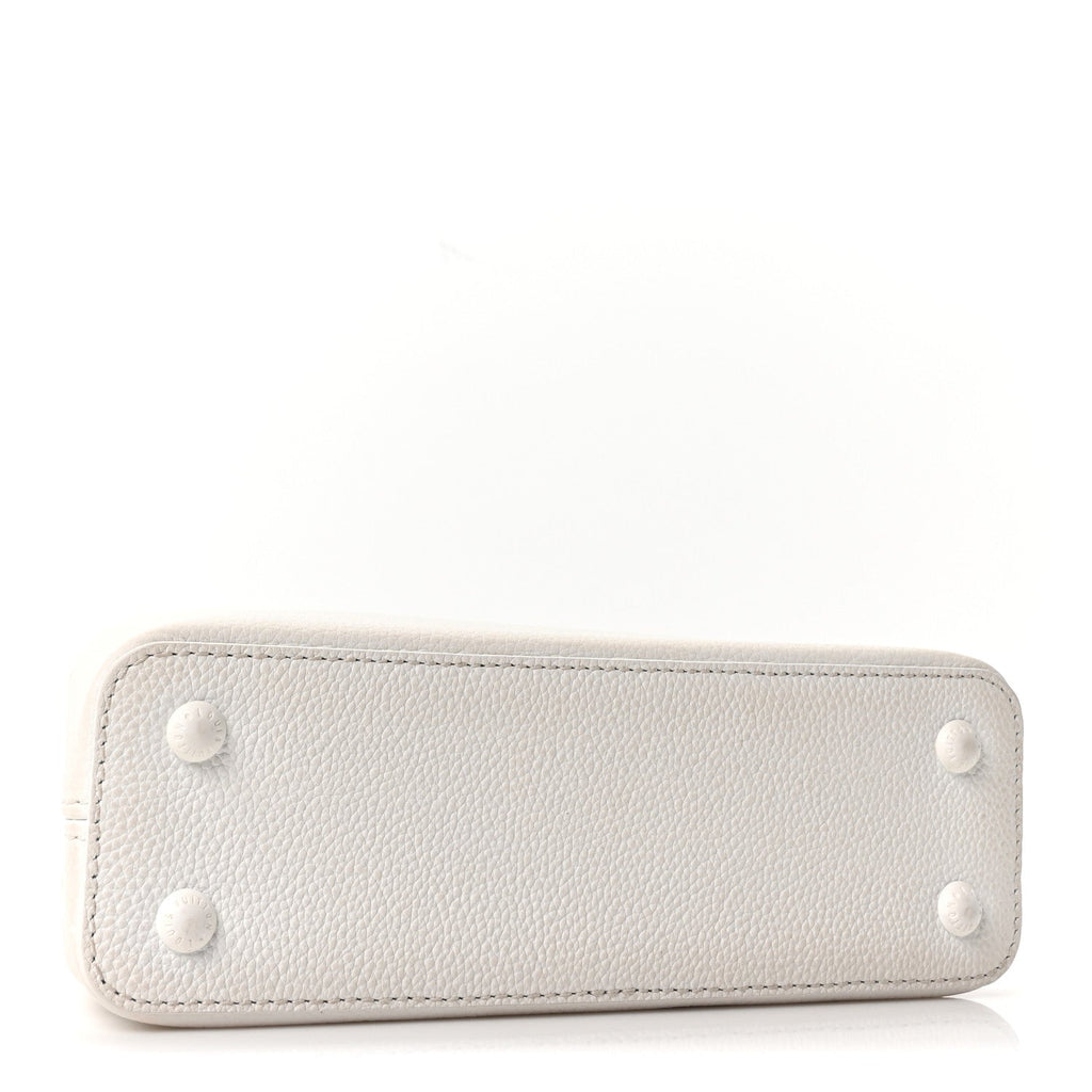 Louis Vuitton Taurillon Capucines East West Mini Optic White