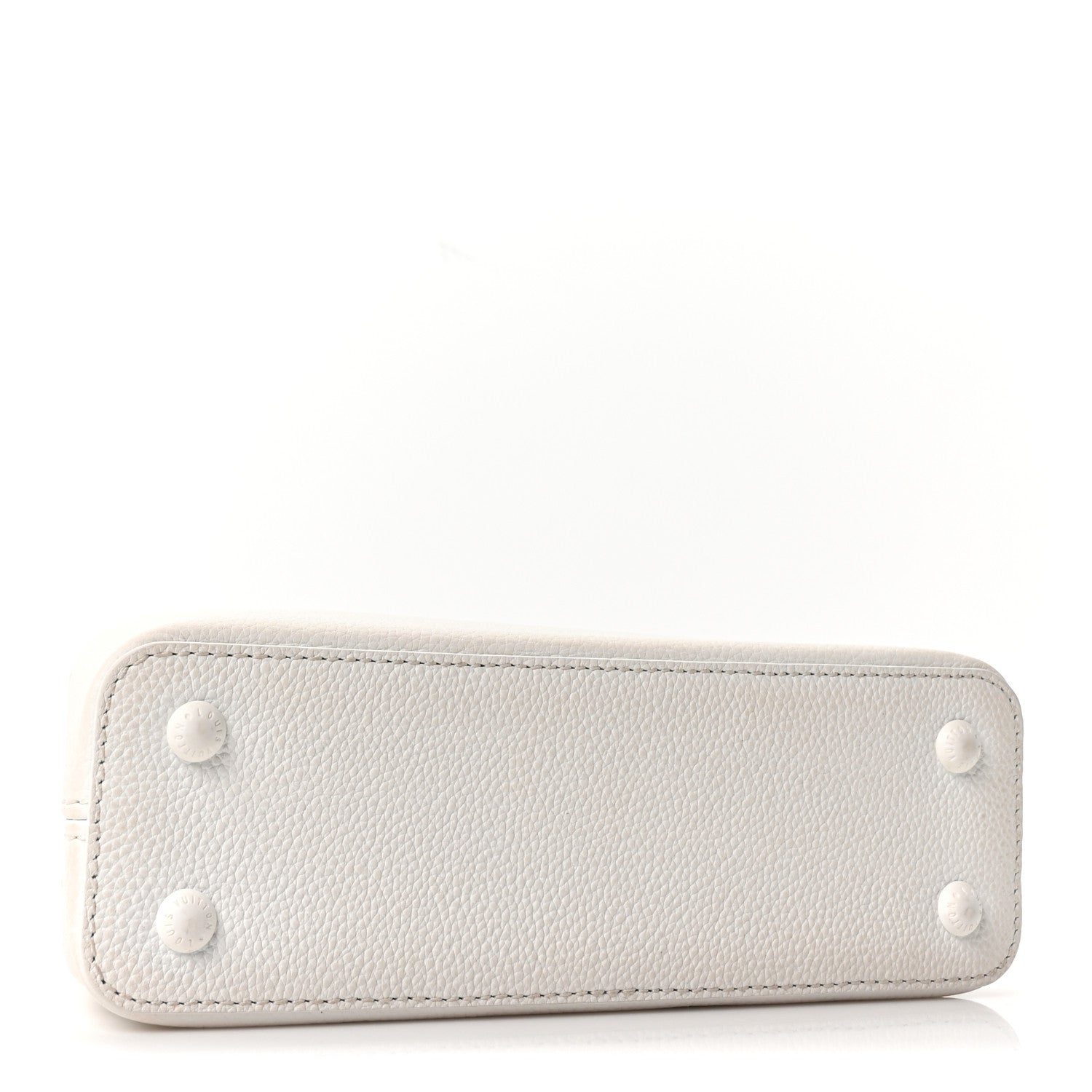 Louis Vuitton Taurillon Capucines East West Mini Optic White