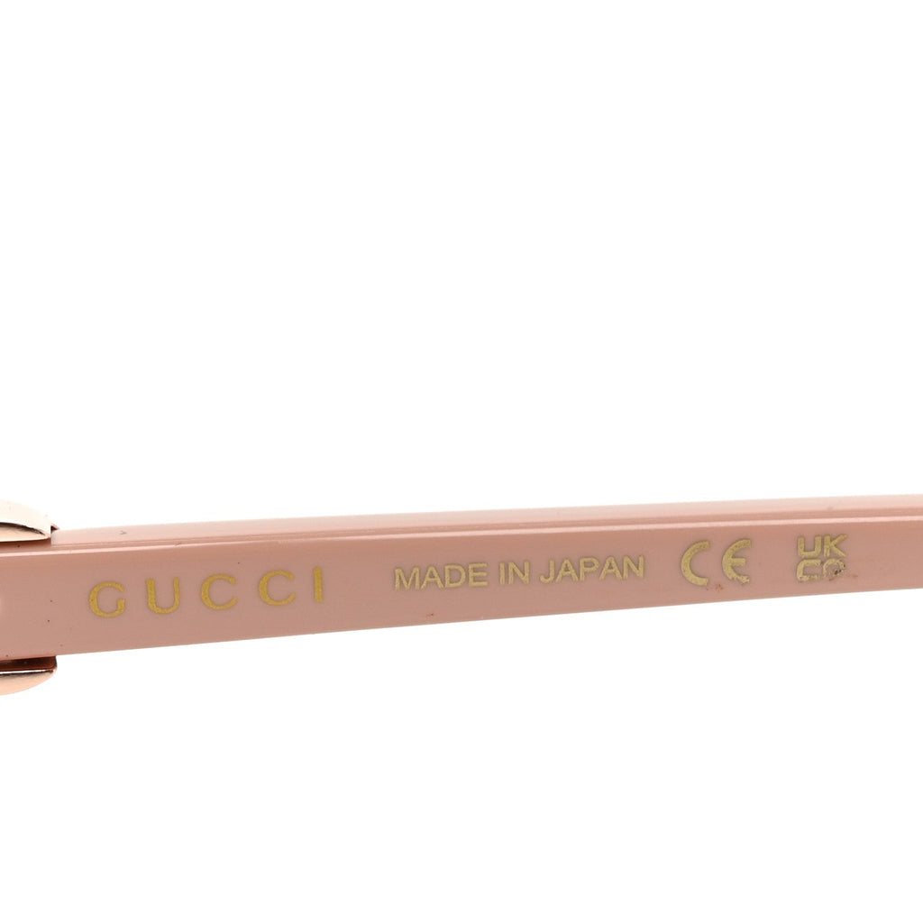 Gucci Metal Acetate Rectangular Frame Sunglasses GG1593S Rose Gold Pink