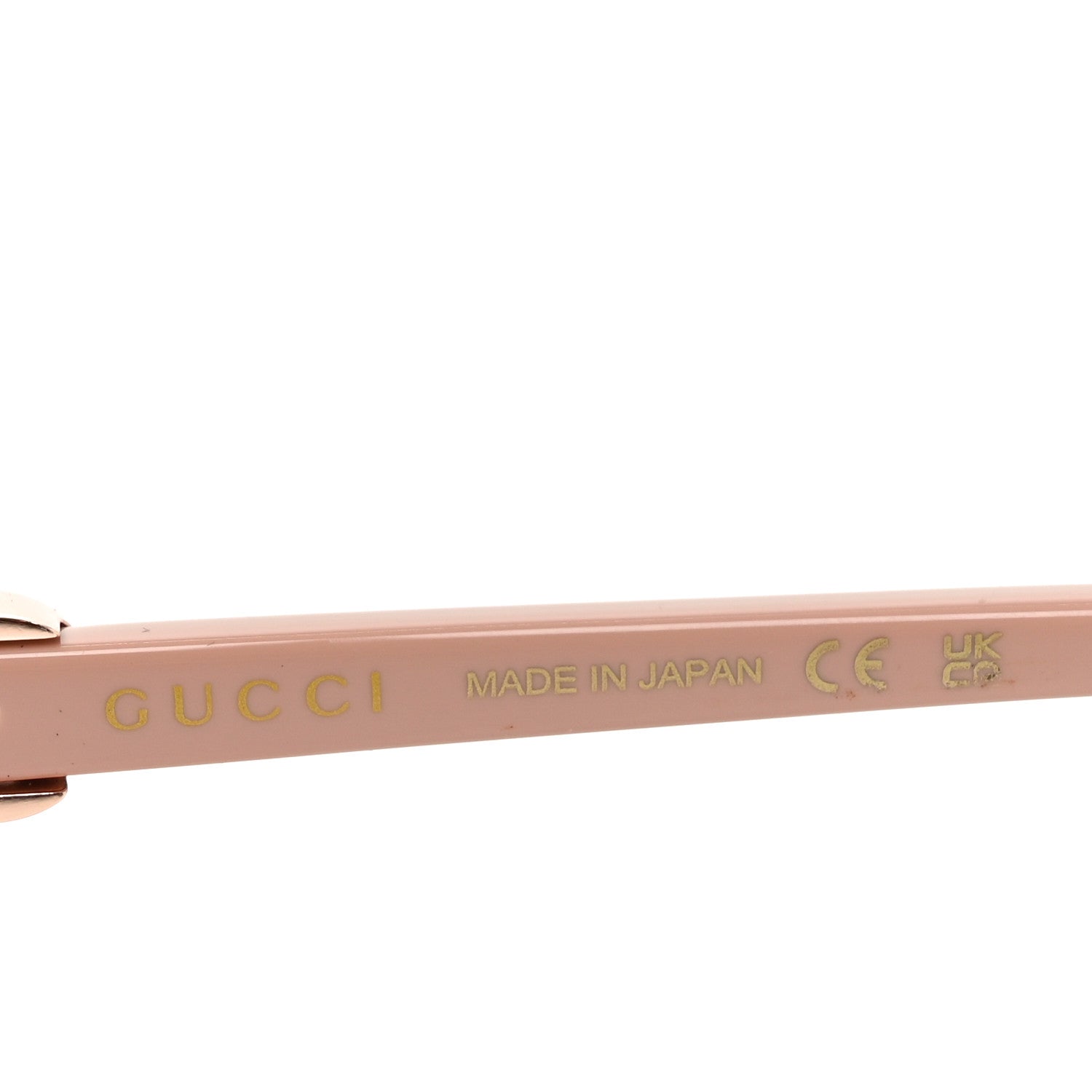Gucci Metal Acetate Rectangular Frame Sunglasses GG1593S Rose Gold Pink