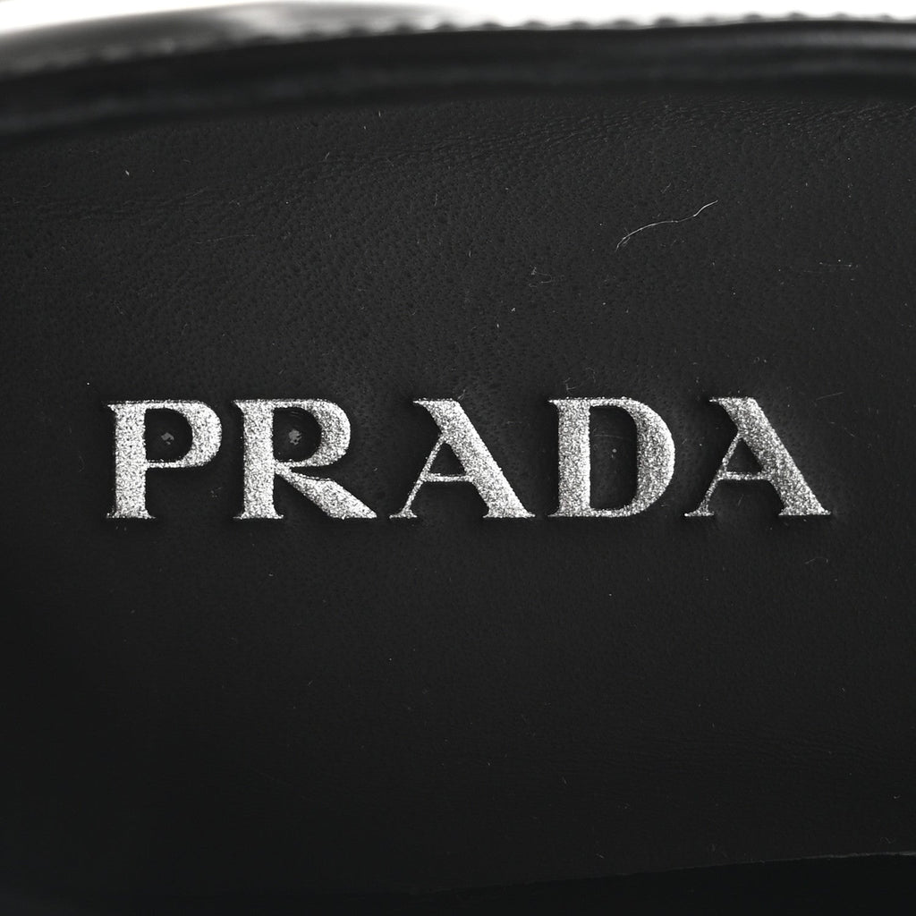 Prada Spazzolato Loafers 37.5 Black