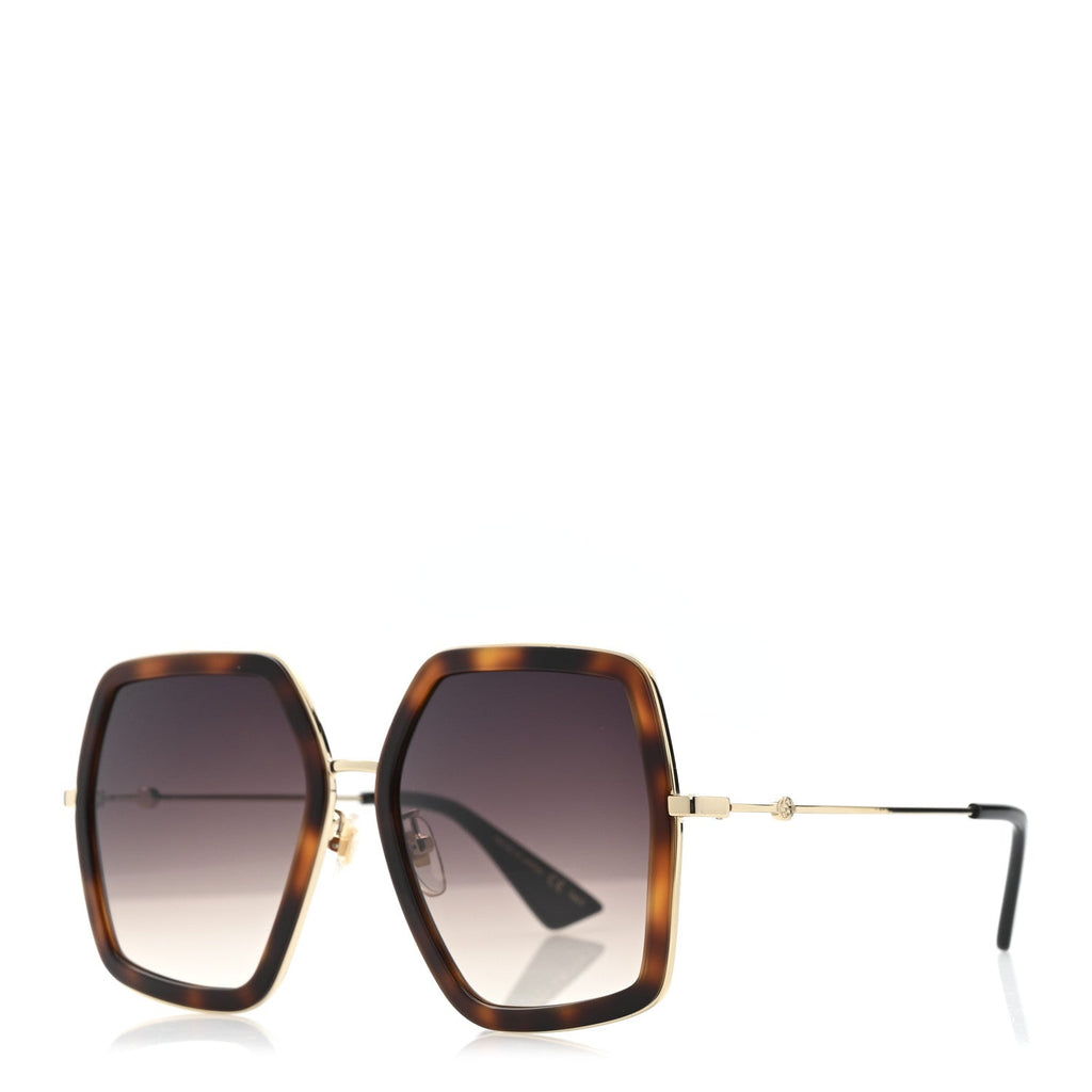 Gucci Acetate Oversize Square Frame GG0106S Sunglasses Tortoise