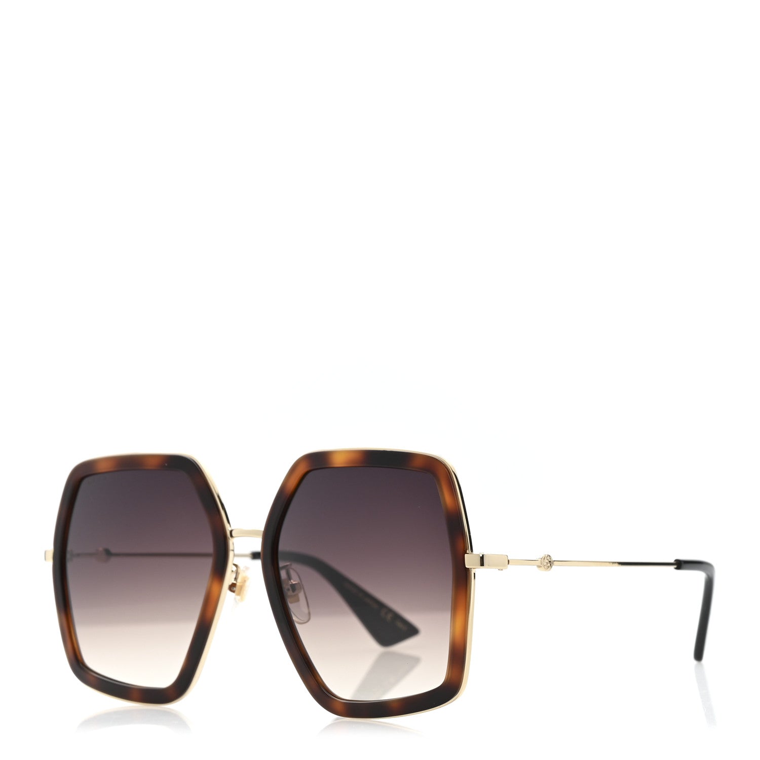 Gucci Acetate Oversize Square Frame GG0106S Sunglasses Tortoise