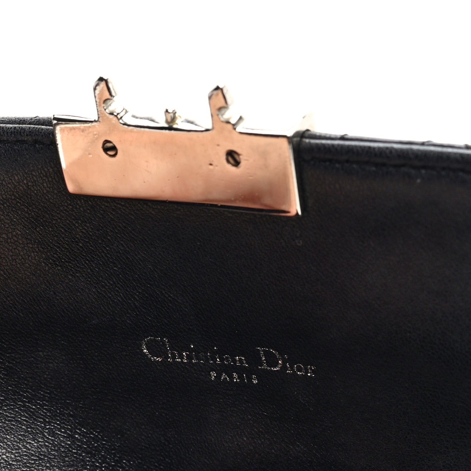 Christian Dior Lambskin Cannage Miss Dior Promenade Pouch Black
