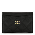 Caviar Quilted Card Holder Black