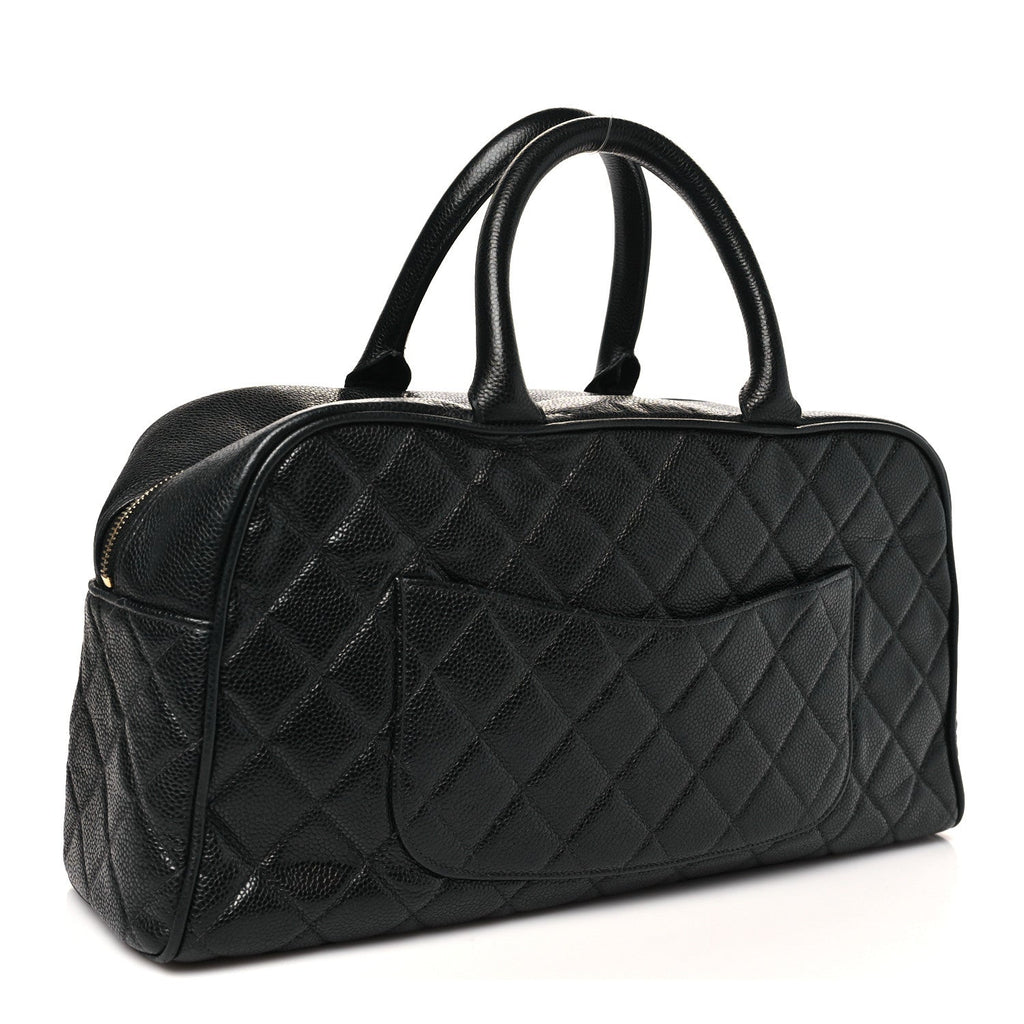 Chanel Caviar Quilted Large Bowler Black