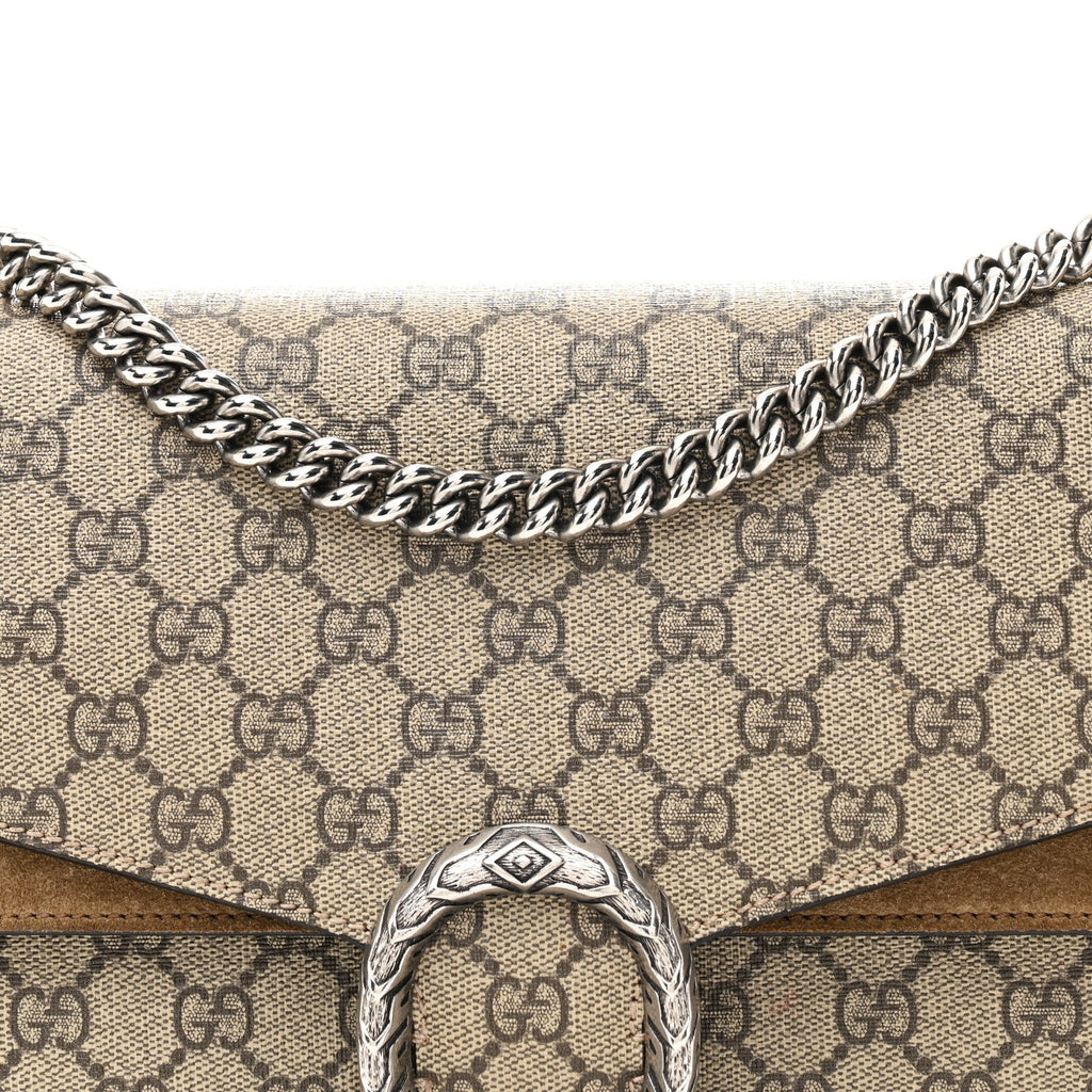 Gucci GG Supreme Monogram Medium Dionysus Shoulder Bag Taupe