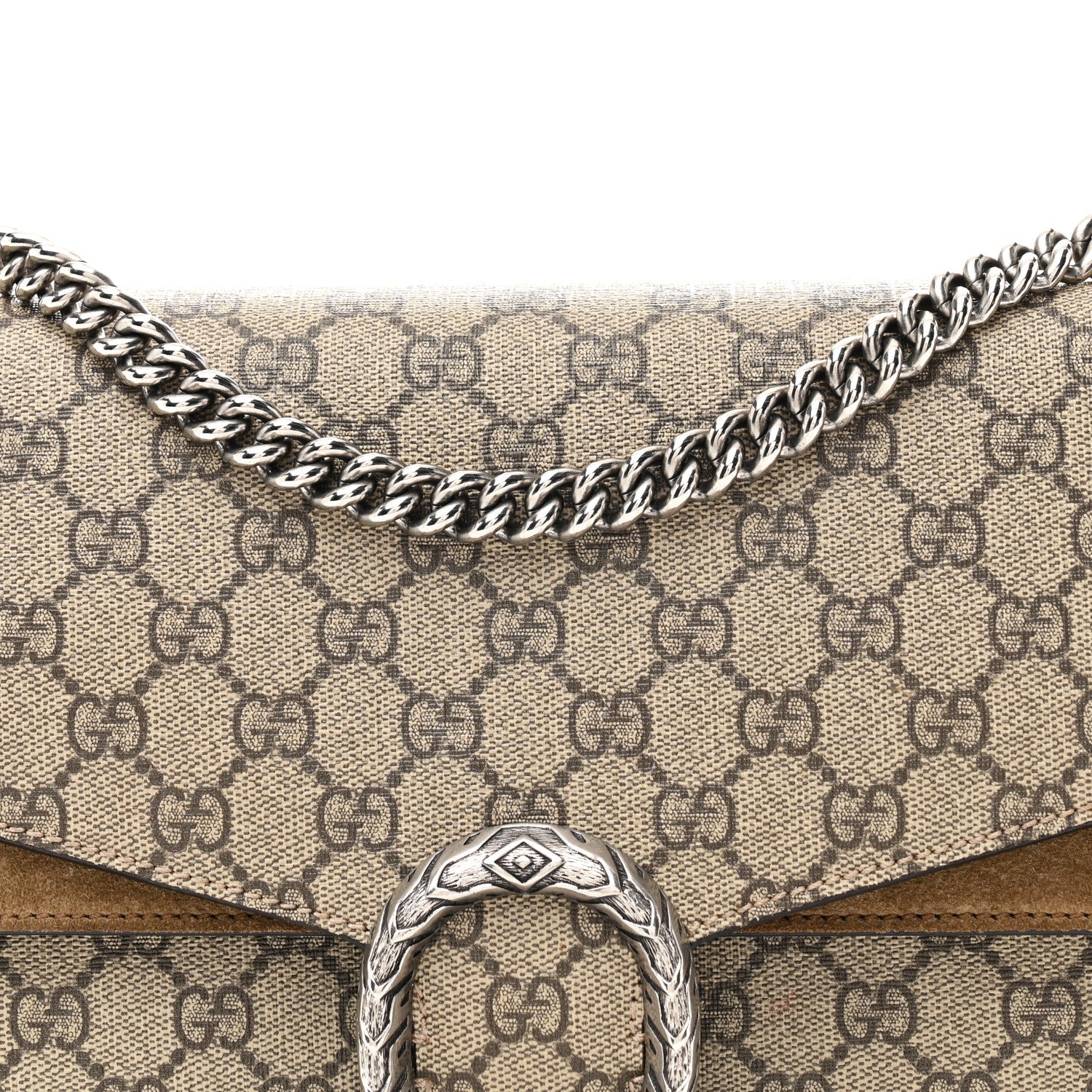 Gucci GG Supreme Monogram Medium Dionysus Shoulder Bag Taupe