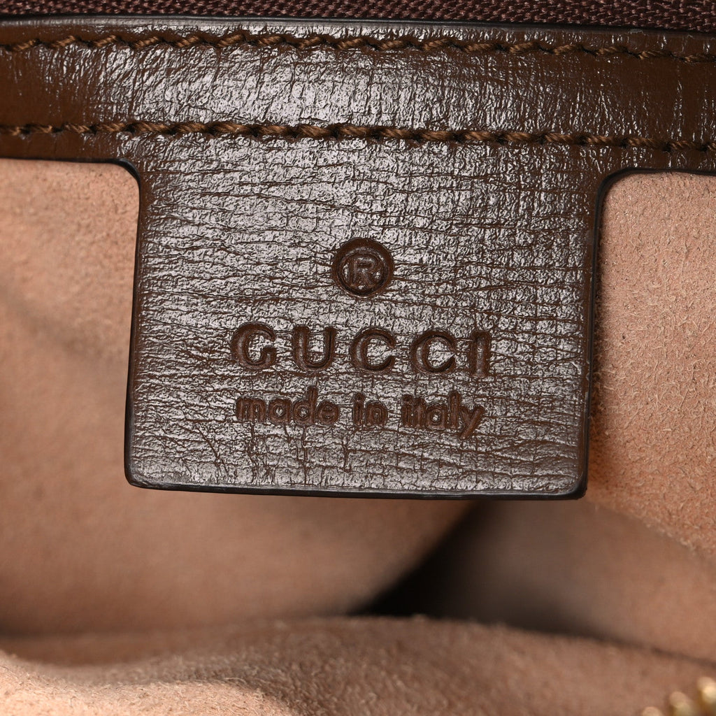 Gucci GG Supreme Monogram Small Horsebit 1955 Shoulder Bag Beige Brown Sugar