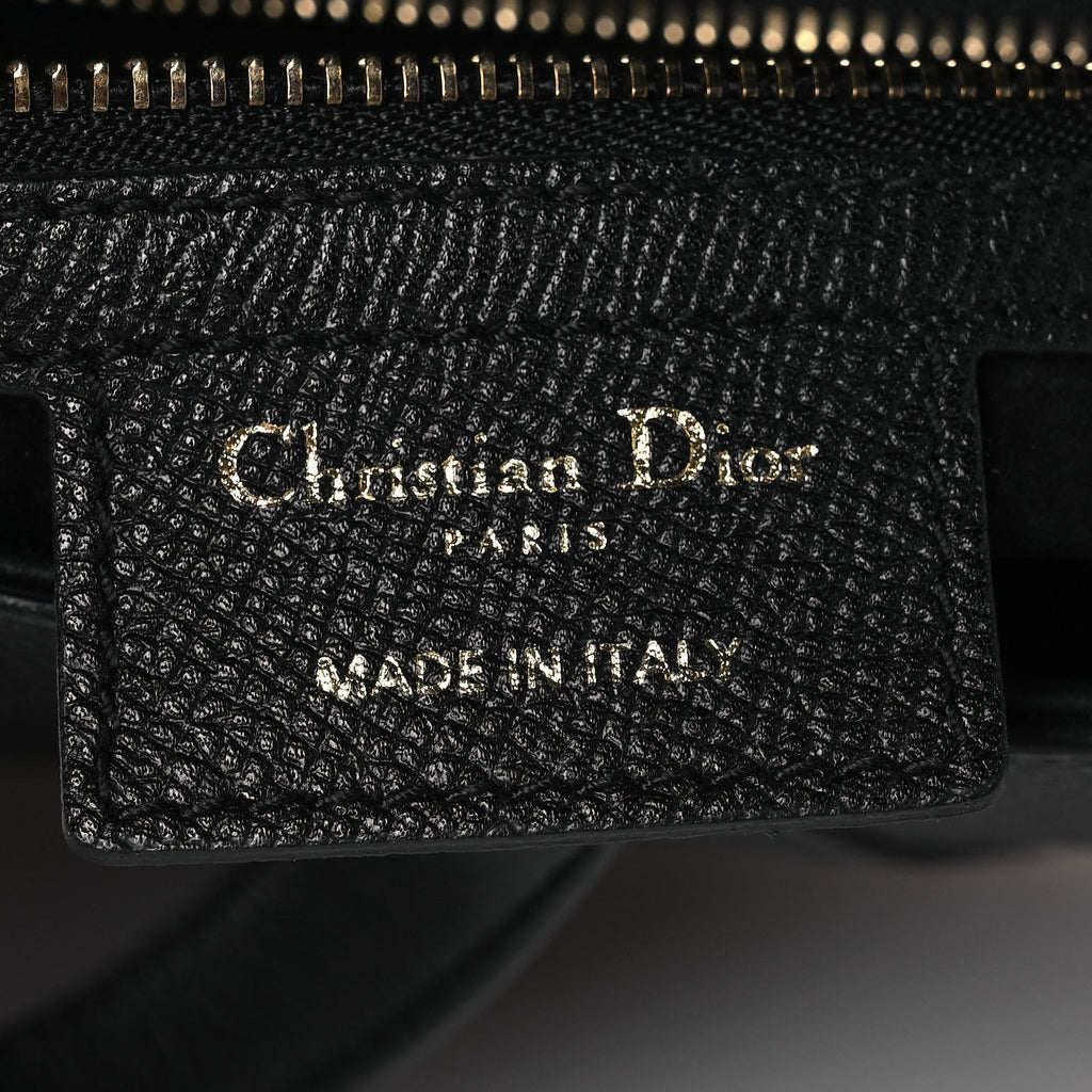 Christian Dior Grained Calfskin Saddle Bag Black