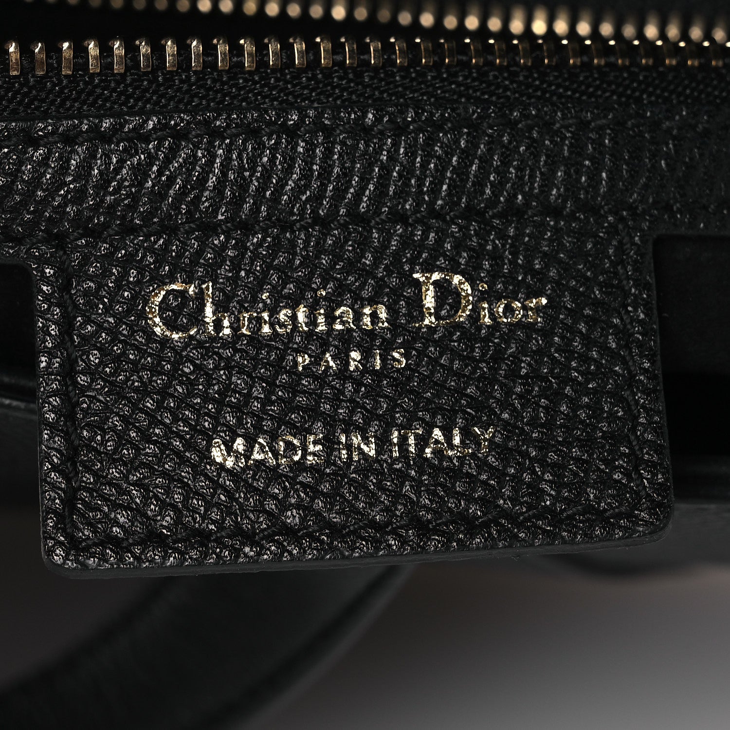Christian Dior Grained Calfskin Saddle Bag Black