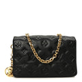 Louis Vuitton Lambskin Embossed Monogram Pochette Coussin Black