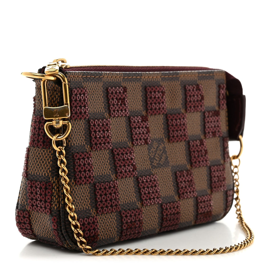 Louis Vuitton Damier Paillettes Mini Pochette Accessories Red