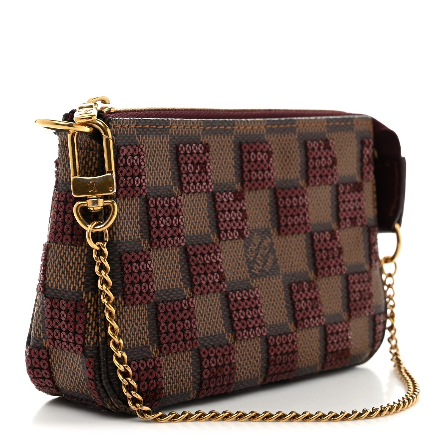 Louis Vuitton Damier Paillettes Mini Pochette Accessories Red